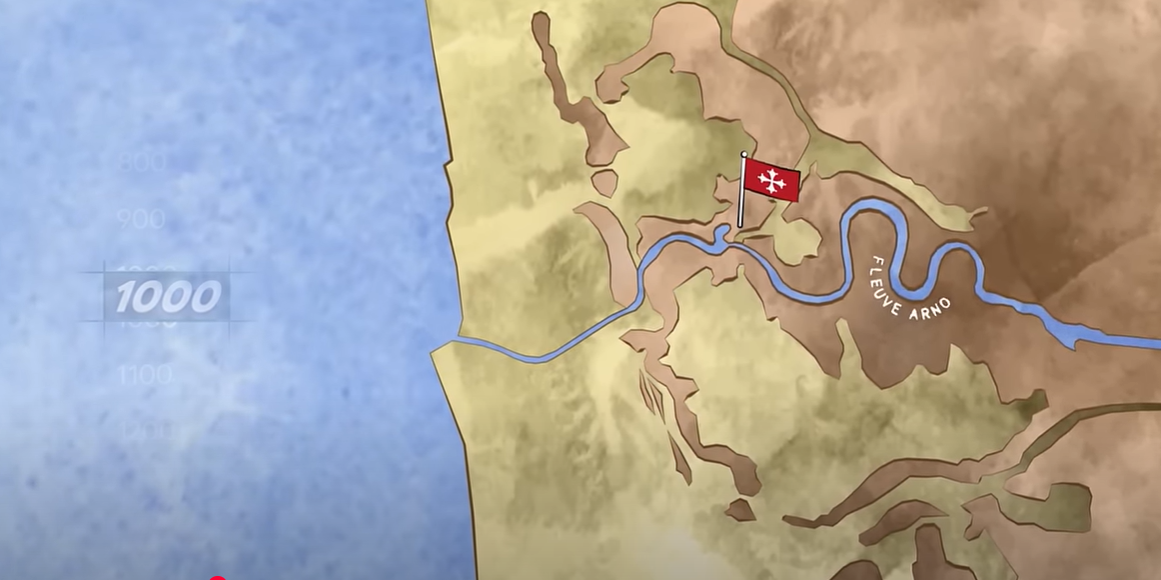 Posizione di Pisa nel X secolo